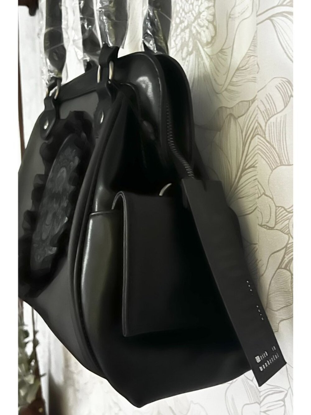 Killstar Darkmoor Academy Handbag Black Gothic Skull Design Ruffled Trim - Picture 13 of 15